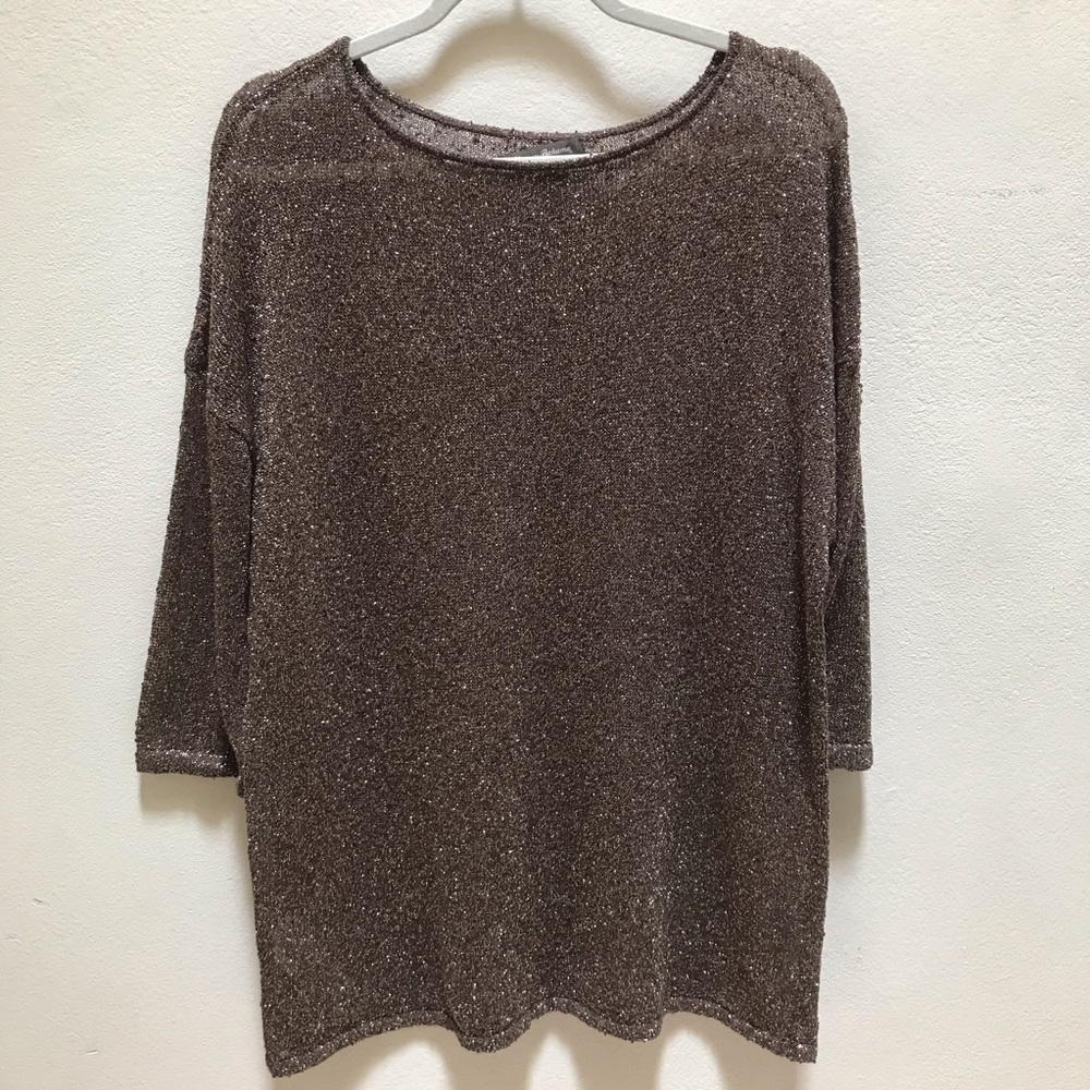 Tommy Bahama Brown Gold Top Crop Neck